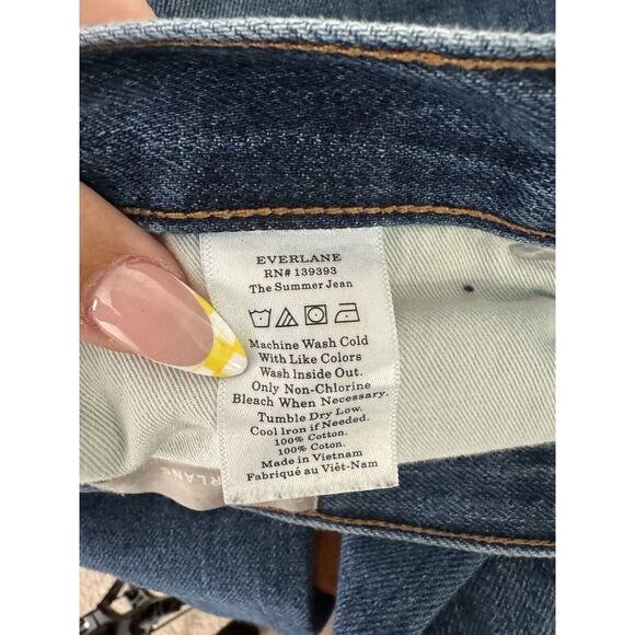 Everlane Womens Summer Jean Relaxed Fit Mid Rise Distressed Casual Cotton Jeans - Picture 9 of 11